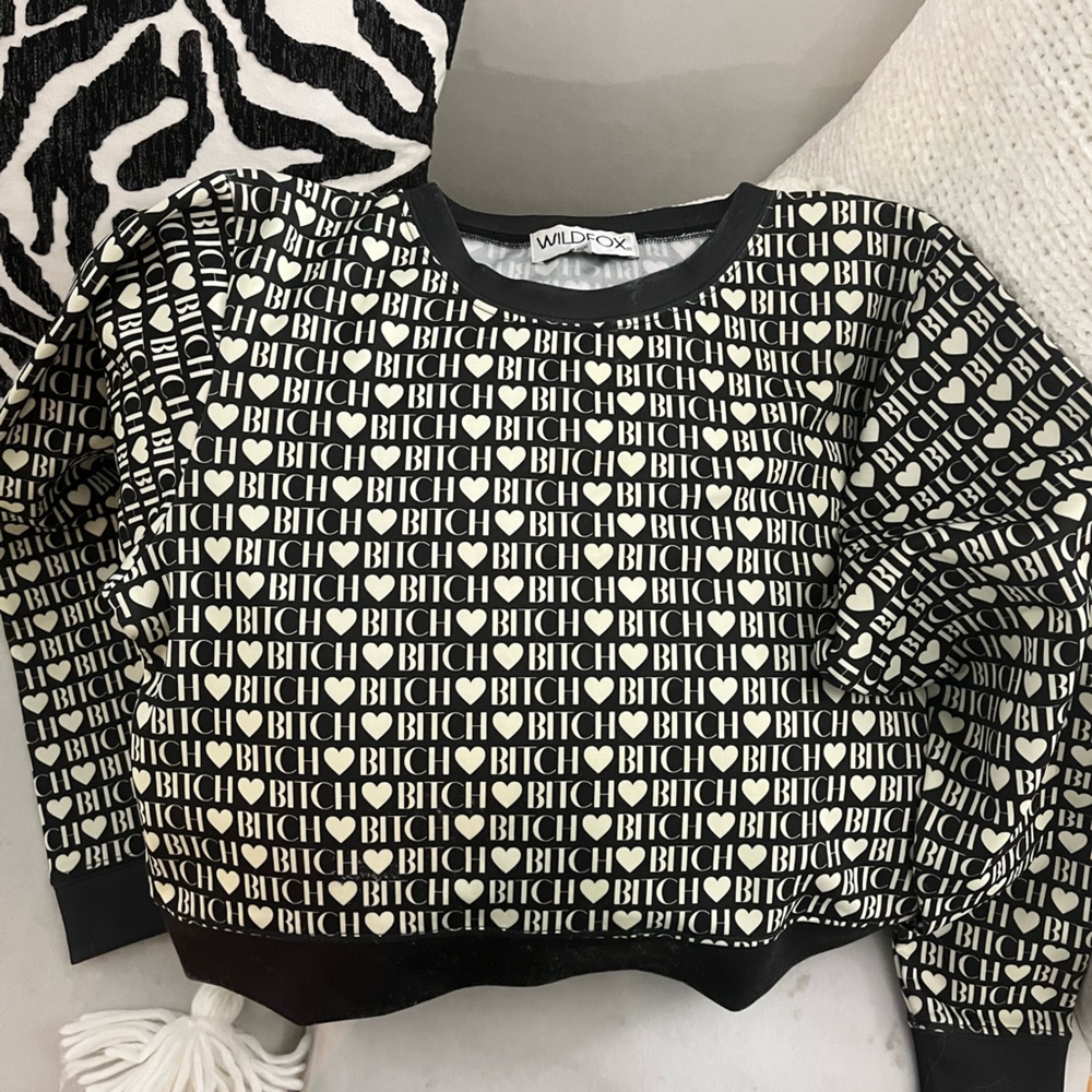 Wildfox B!tch cropped top
